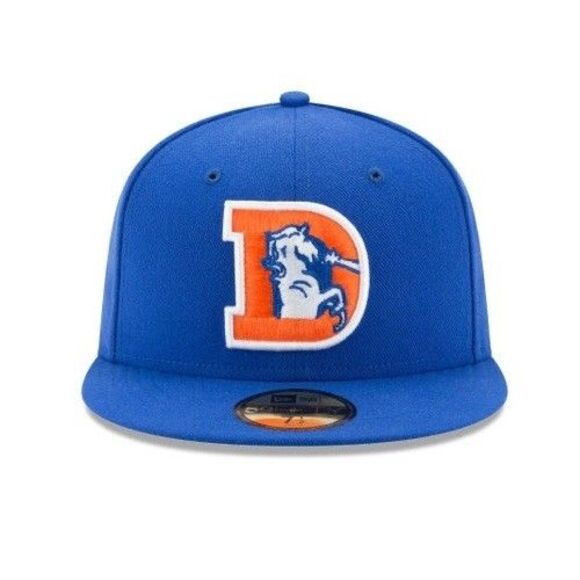 New Era Denver Broncos Classic Logo 59FIFTY Fitted Fitted Hat Blue Size 7 New - Picture 2 of 4